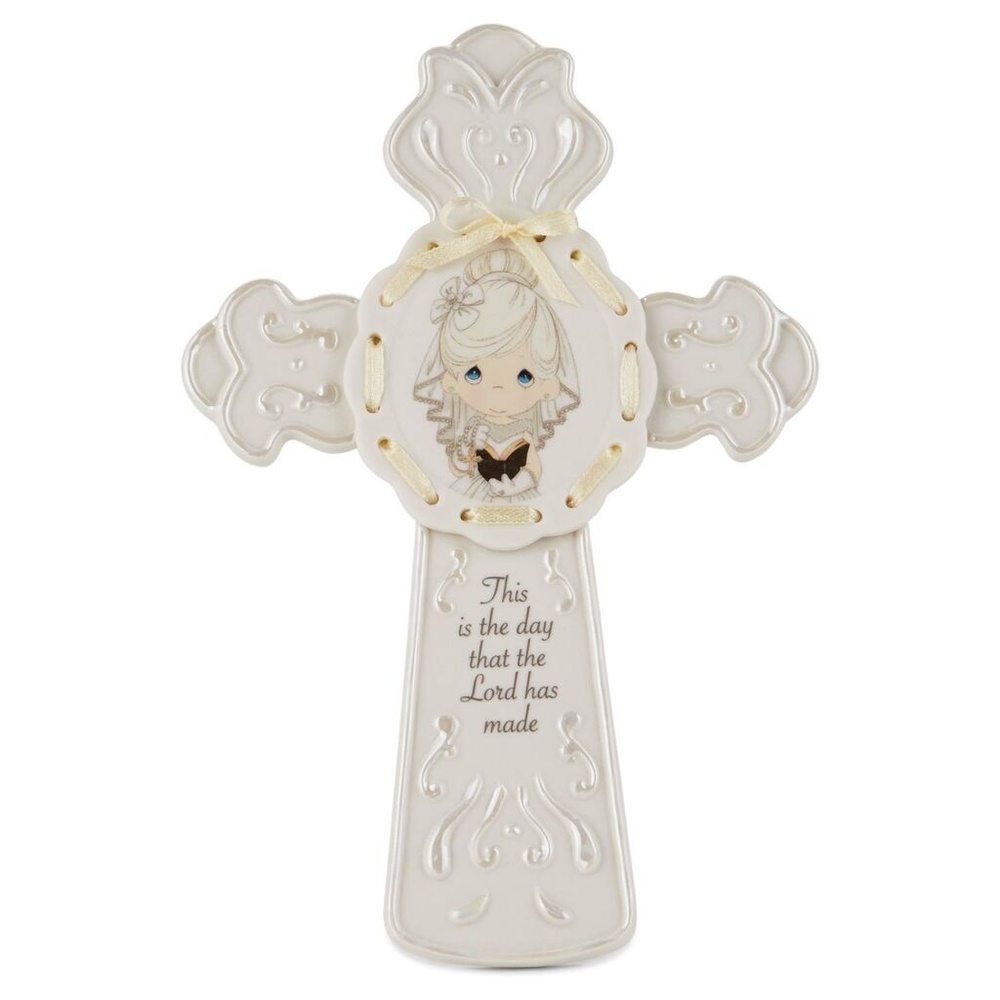 Precious Moments Communion Cross: Girl
